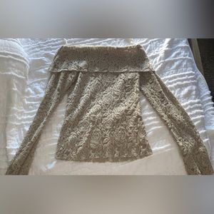 Rose lace long sleeve blouse